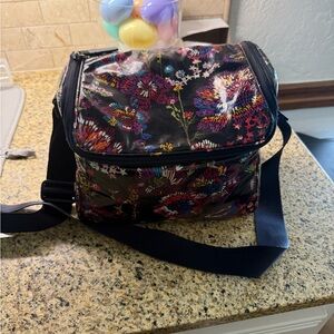 Vera Bradley Black Floral Quilted Crossbody Travel Bag